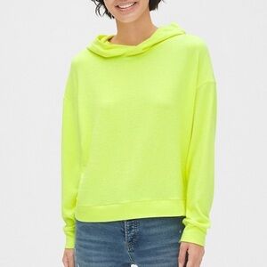 Gap Women’s Neon Yellow Softspun Pullover Hoodie Knit Size Small